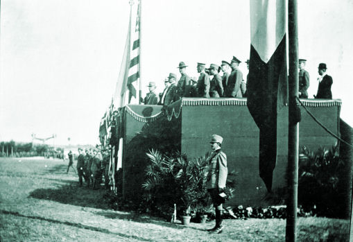 Arrivo del 332esimo reggimento fanteria dell'esercito americano a Villafranca nel 1918